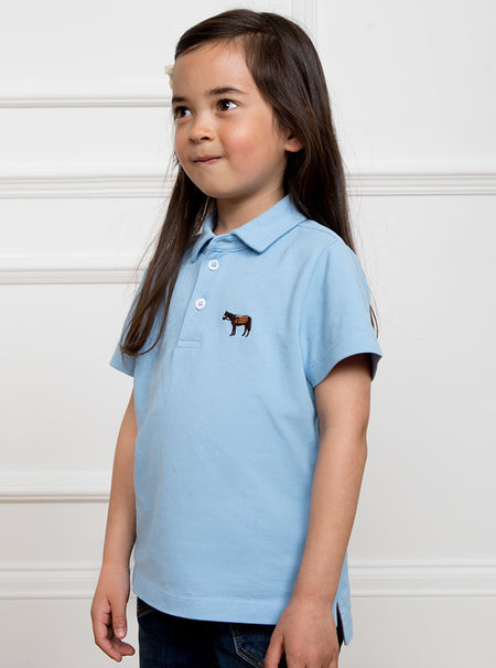 Children's Plain Sky Polo Shirt